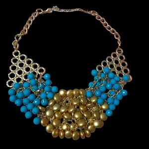 Turquoise gold tone necklace
